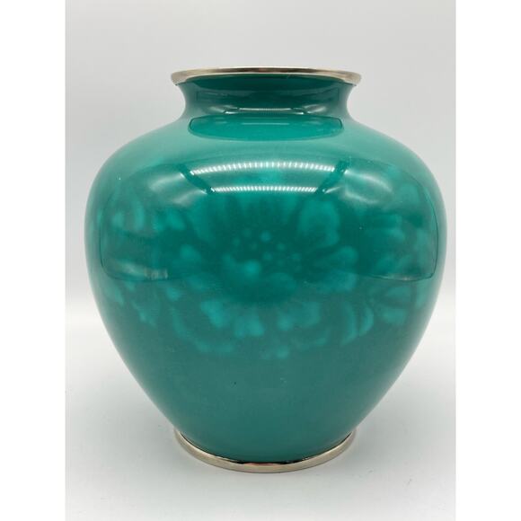 Cloisonne Vase Vintage Japanese Jade - Picture 2 of 9